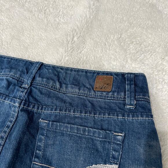 Vtg American Eagle Skirt Women's 8 Cotton Blue Denim Mini Low-Rise 2006 Y2K Soft - Picture 5 of 6